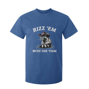 Autism Racoon Cowboy T Shirt For Kid Rizz Em With The Tism TS02 Royal Blue Print Your Wear