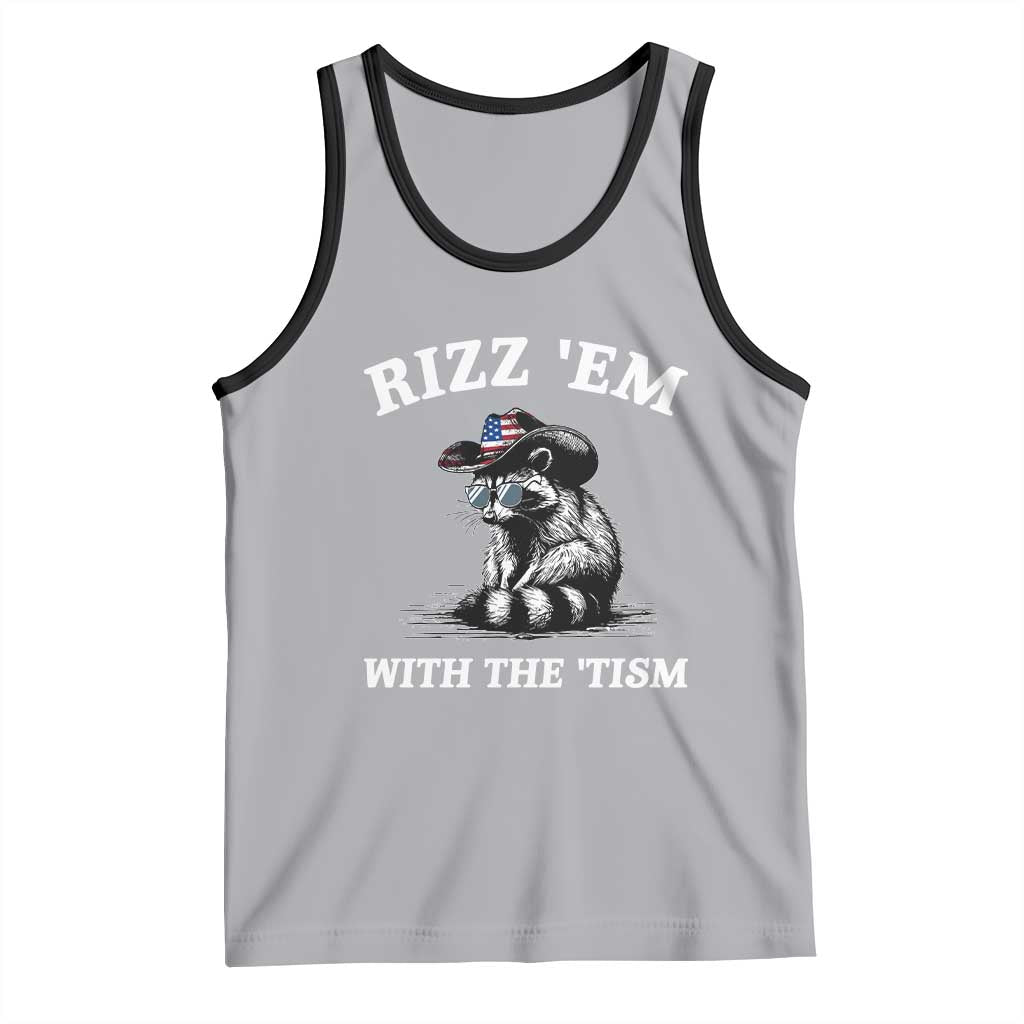 Autism Racoon Cowboy Tank Top Rizz Em With The Tism TS02 Athletic Heather Black Print Your Wear
