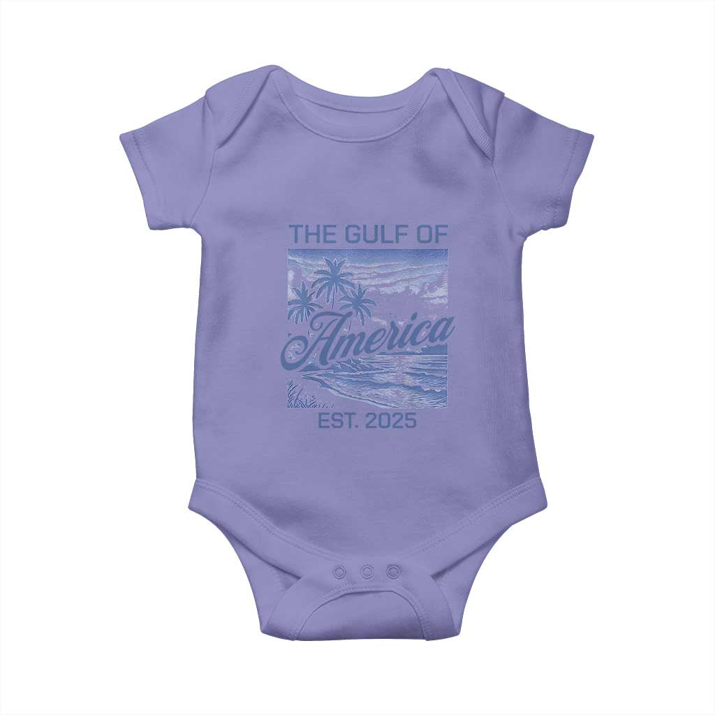 Retro Gulf Of USA Baby Onesie America Est 2025 American Flag TS02 Violet Print Your Wear