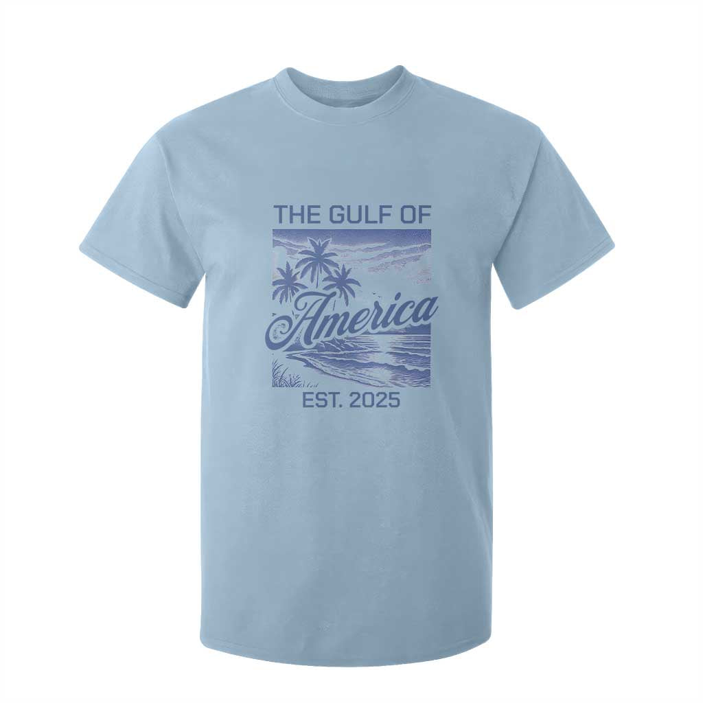 Retro Gulf Of USA T Shirt For Kid America Est 2025 American Flag TS02 Light Blue Print Your Wear