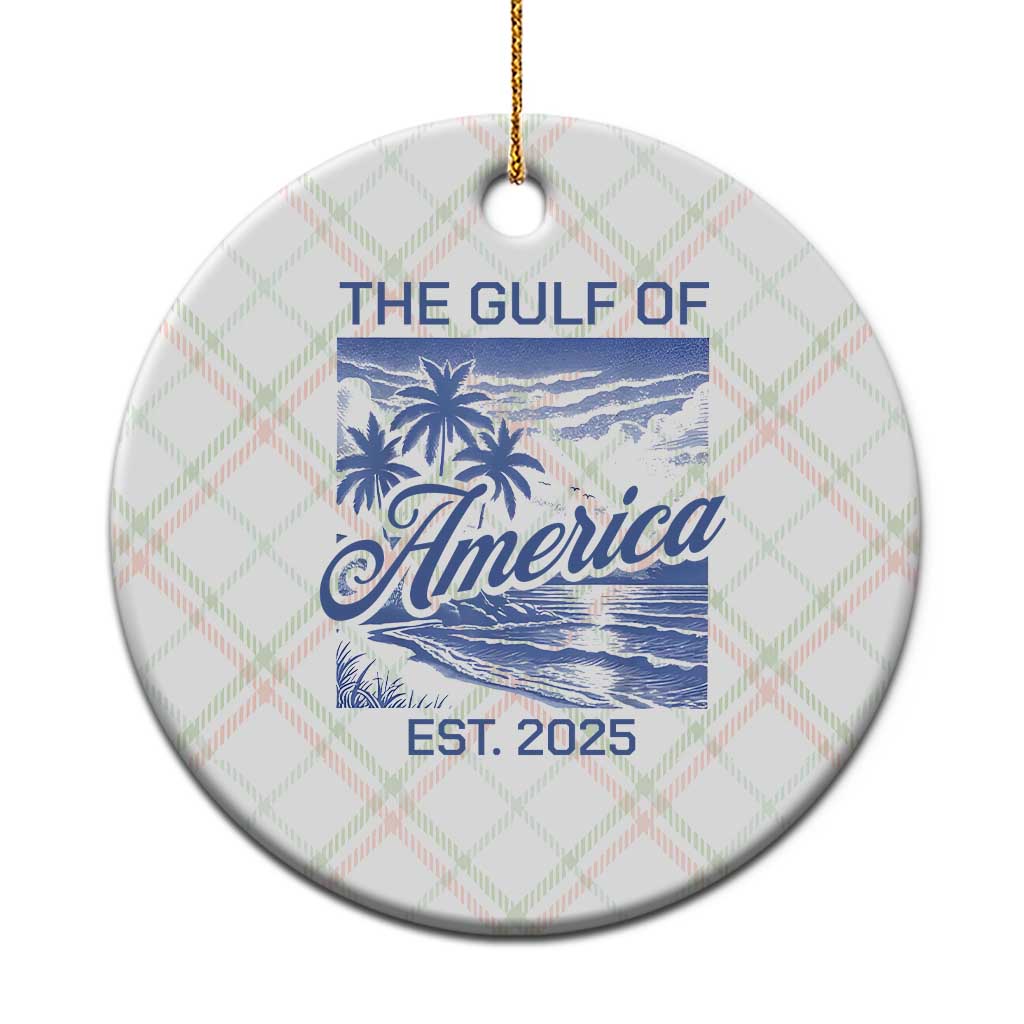 Retro Gulf Of USA Ceramic Ornament America Est 2025 American Flag TS02 1pc Christmas Plaid Print Your Wear