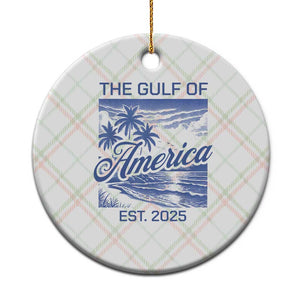 Retro Gulf Of USA Ceramic Ornament America Est 2025 American Flag TS02 1pc Christmas Plaid Print Your Wear