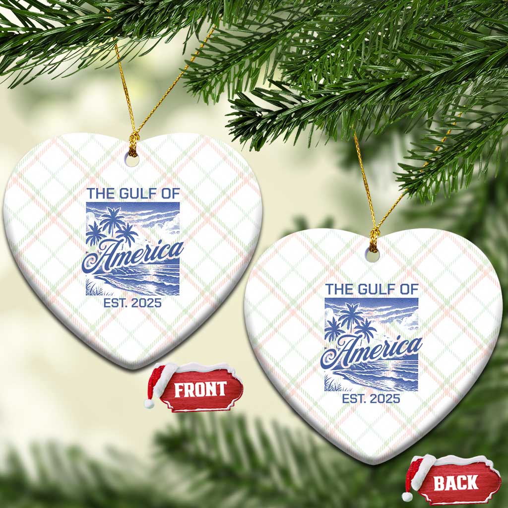 Retro Gulf Of USA Ceramic Ornament America Est 2025 American Flag TS02 Print Your Wear