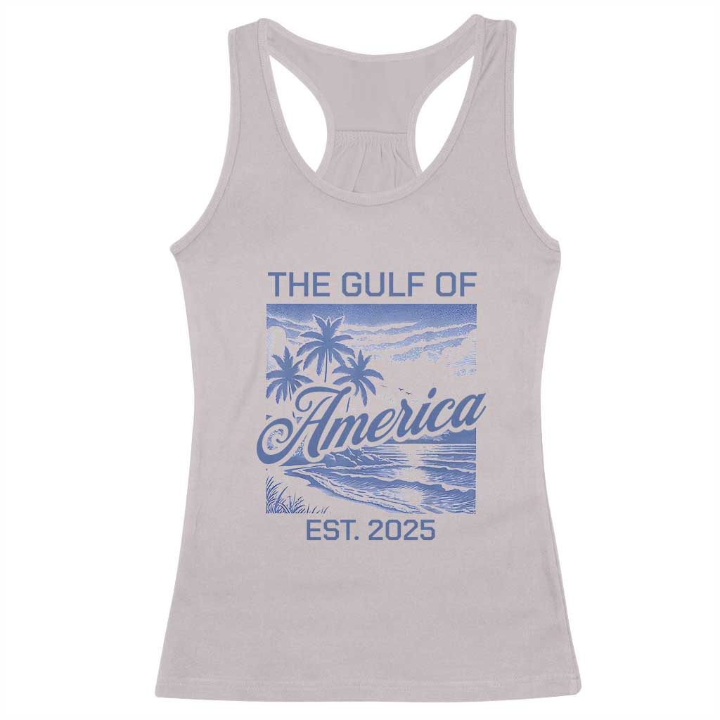 Retro Gulf Of USA Racerback Tank Top America Est 2025 American Flag TS02 Ice Gray Print Your Wear