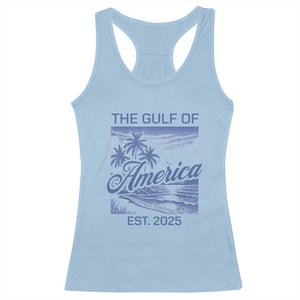 Retro Gulf Of USA Racerback Tank Top America Est 2025 American Flag TS02 Light Blue Print Your Wear