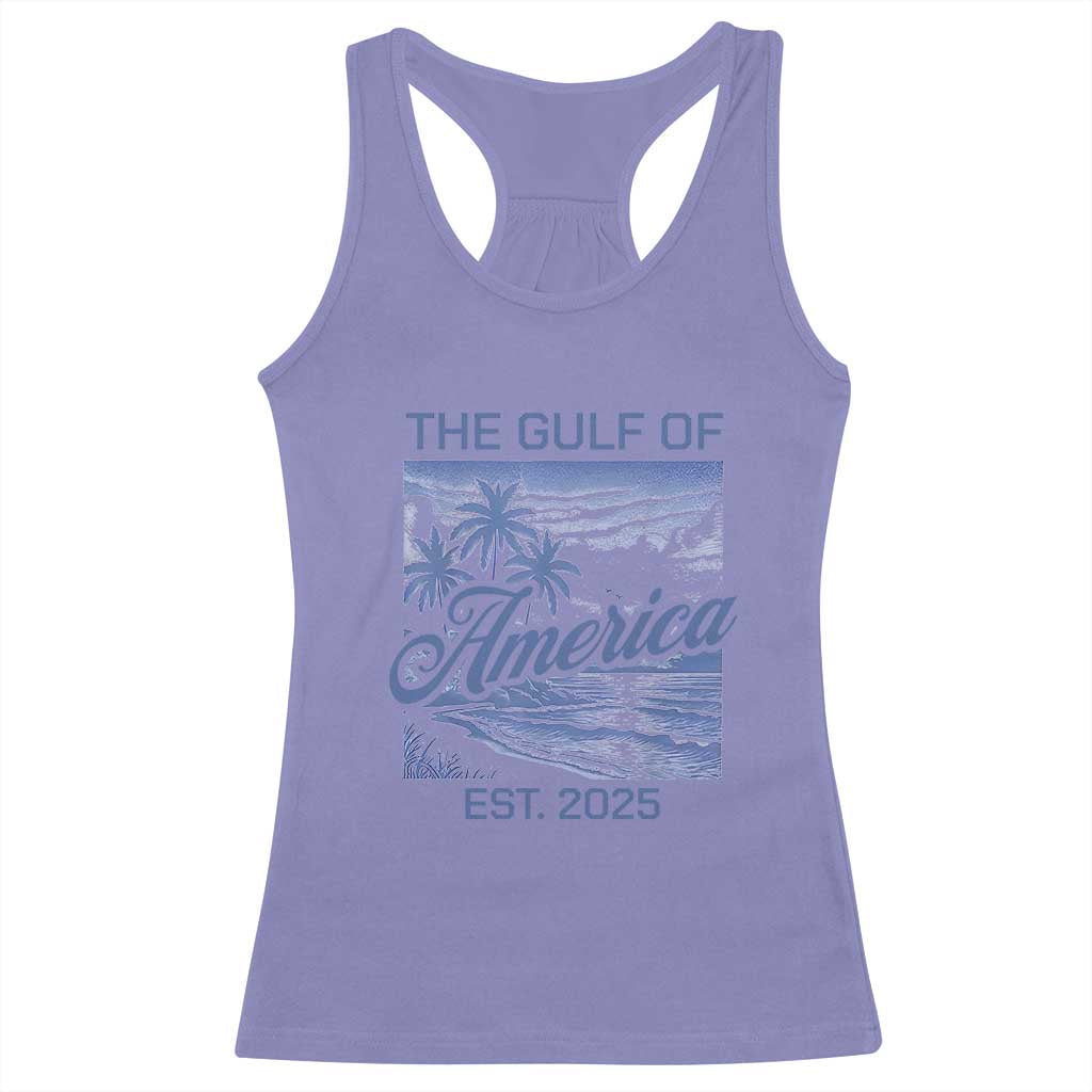 Retro Gulf Of USA Racerback Tank Top America Est 2025 American Flag TS02 Violet Print Your Wear