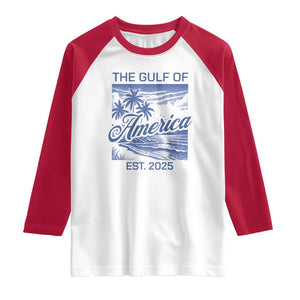 Retro Gulf Of USA Raglan Shirt America Est 2025 American Flag TS02 White Red Print Your Wear