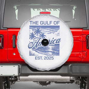 Retro Gulf Of USA Spare Tire Cover America Est 2025 American Flag TS02 White Print Your Wear