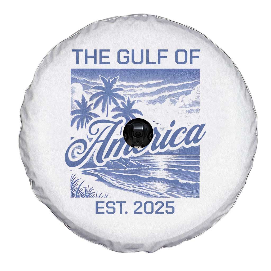 Retro Gulf Of USA Spare Tire Cover America Est 2025 American Flag TS02 Print Your Wear