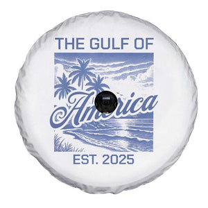 Retro Gulf Of USA Spare Tire Cover America Est 2025 American Flag TS02 Print Your Wear