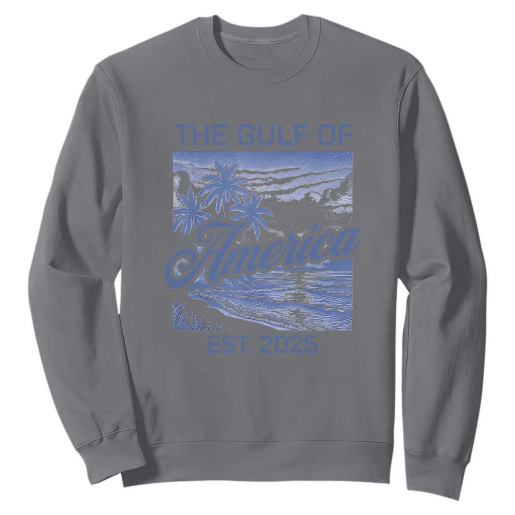 Retro Gulf Of USA Sweatshirt America Est 2025 American Flag TS02 Charcoal Print Your Wear