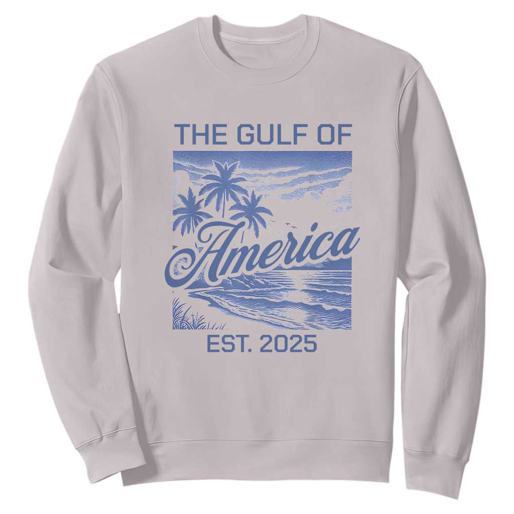 Retro Gulf Of USA Sweatshirt America Est 2025 American Flag TS02 Ice Gray Print Your Wear