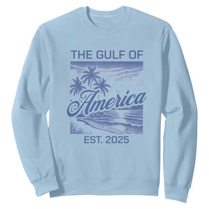 Retro Gulf Of USA Sweatshirt America Est 2025 American Flag TS02 Light Blue Print Your Wear