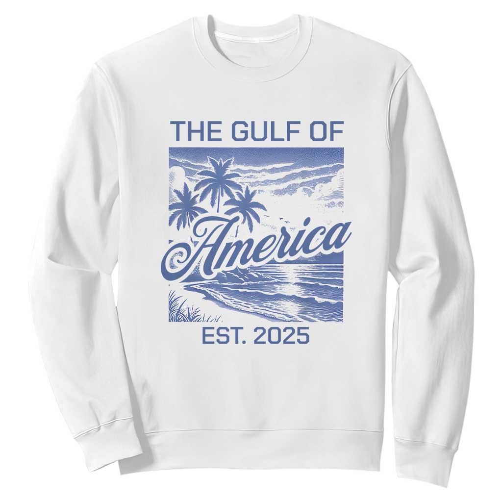 Retro Gulf Of USA Sweatshirt America Est 2025 American Flag TS02 White Print Your Wear