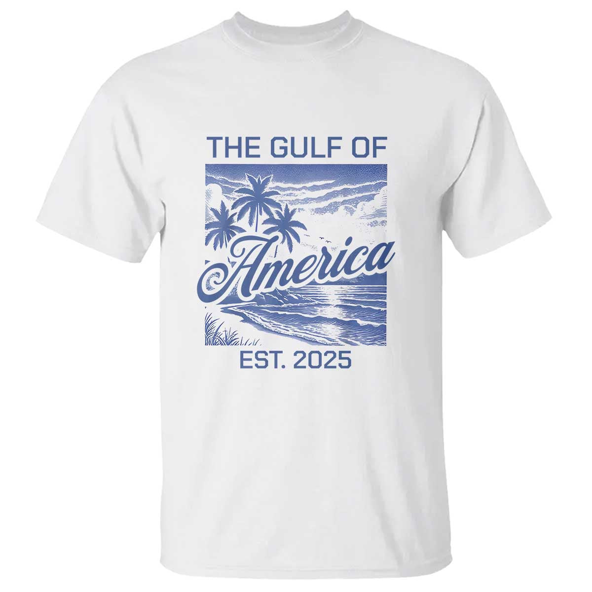 Retro Gulf Of USA T Shirt America Est 2025 American Flag TS02 White Print Your Wear