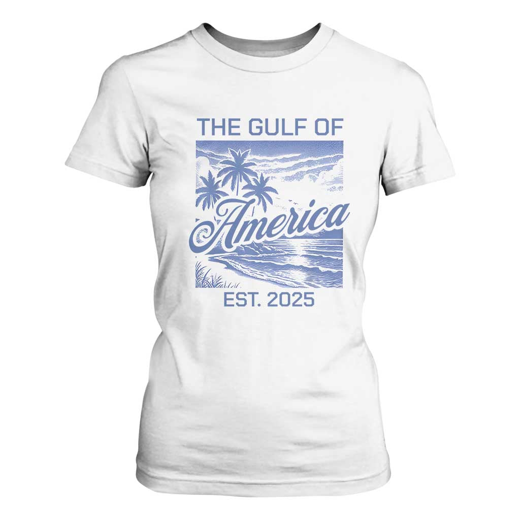 Retro Gulf Of USA T Shirt For Women America Est 2025 American Flag TS02 White Print Your Wear