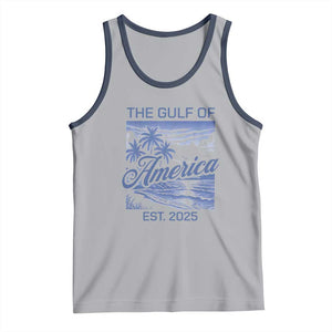Retro Gulf Of USA Tank Top America Est 2025 American Flag TS02 Athletic Heather Navy Print Your Wear
