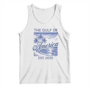 Retro Gulf Of USA Tank Top America Est 2025 American Flag TS02 White Print Your Wear