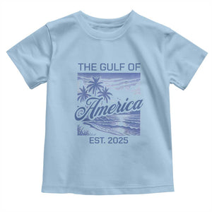 Retro Gulf Of USA Toddler T Shirt America Est 2025 American Flag TS02 Light Blue Print Your Wear