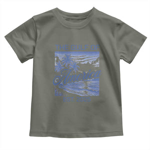 Retro Gulf Of USA Toddler T Shirt America Est 2025 American Flag TS02 Military Green Print Your Wear