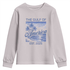 Retro Gulf Of USA Youth Sweatshirt America Est 2025 American Flag TS02 Ice Gray Print Your Wear
