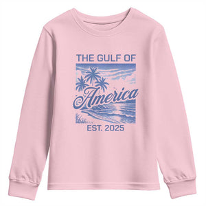 Retro Gulf Of USA Youth Sweatshirt America Est 2025 American Flag TS02 Light Pink Print Your Wear