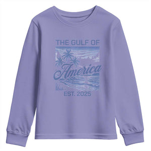 Retro Gulf Of USA Youth Sweatshirt America Est 2025 American Flag TS02 Violet Print Your Wear