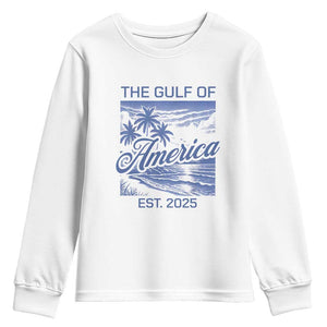 Retro Gulf Of USA Youth Sweatshirt America Est 2025 American Flag TS02 White Print Your Wear