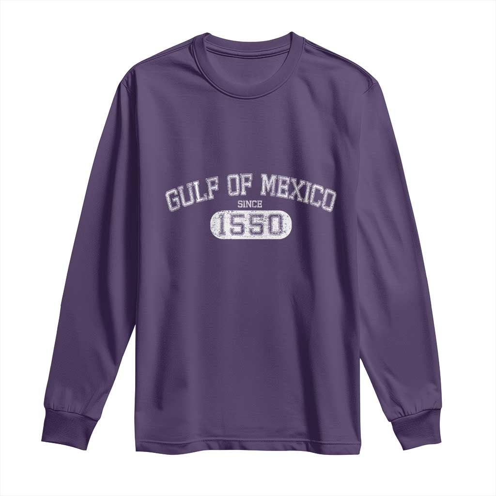 Retro Gulf of Mexico Long Sleeve Shirt Est 1550 Mexican Flag TS02 Purple Print Your Wear
