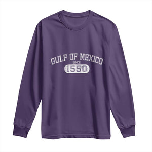 Retro Gulf of Mexico Long Sleeve Shirt Est 1550 Mexican Flag TS02 Purple Print Your Wear