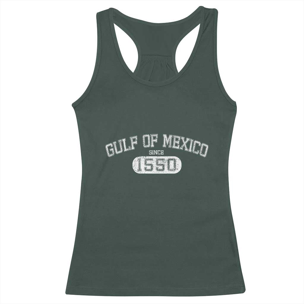 Retro Gulf of Mexico Racerback Tank Top Est 1550 Mexican Flag TS02 Dark Forest Green Print Your Wear