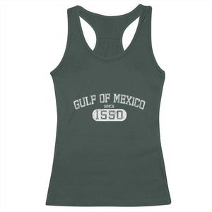 Retro Gulf of Mexico Racerback Tank Top Est 1550 Mexican Flag TS02 Dark Forest Green Print Your Wear