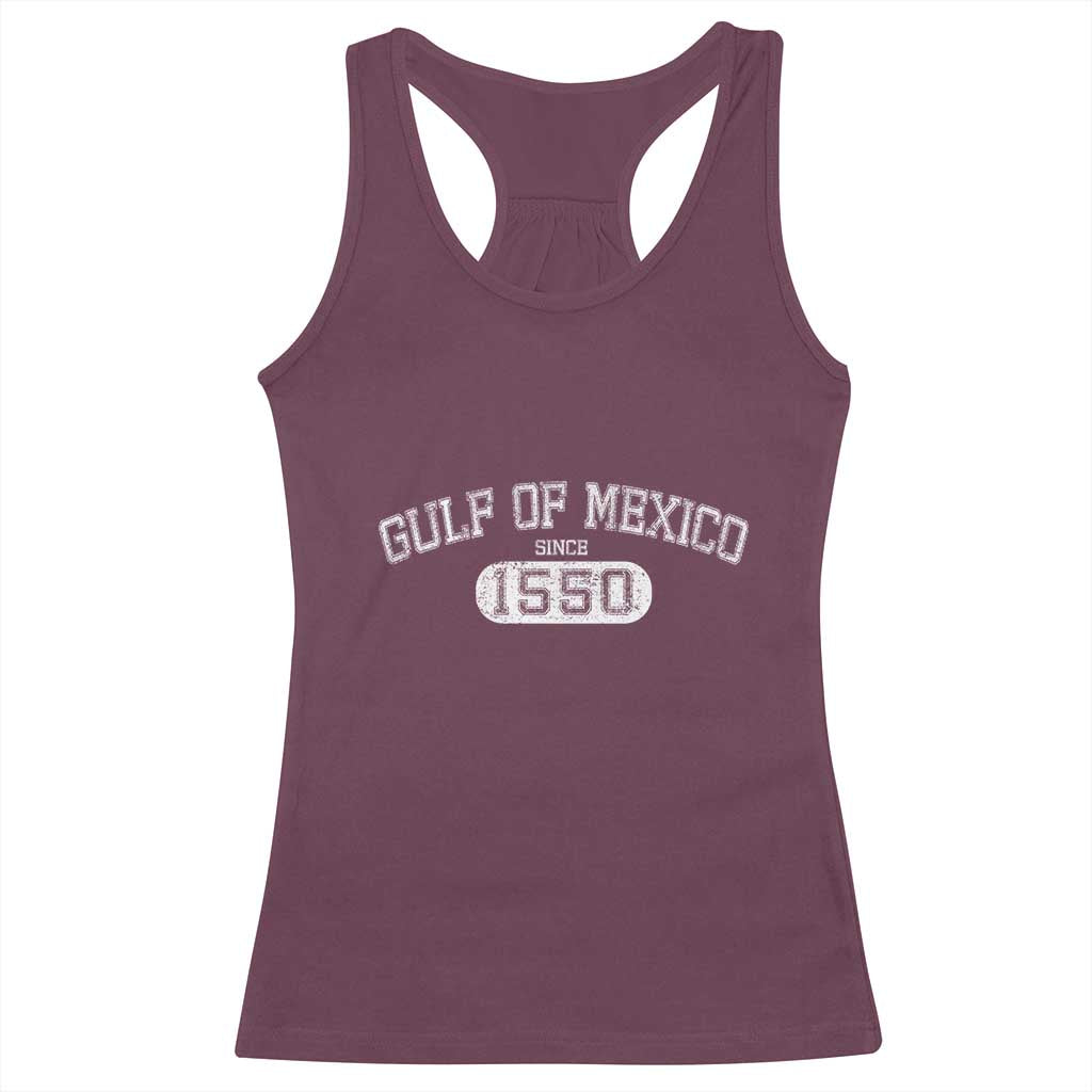 Retro Gulf of Mexico Racerback Tank Top Est 1550 Mexican Flag TS02 Maroon Print Your Wear