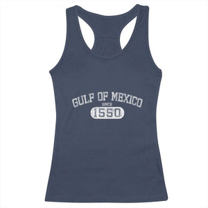 Retro Gulf of Mexico Racerback Tank Top Est 1550 Mexican Flag TS02 Navy Print Your Wear