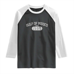 Retro Gulf of Mexico Raglan Shirt Est 1550 Mexican Flag TS02 Black White Print Your Wear