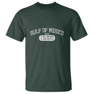 Retro Gulf of Mexico T Shirt Est 1550 Mexican Flag TS02 Dark Forest Green Print Your Wear