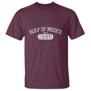Retro Gulf of Mexico T Shirt Est 1550 Mexican Flag TS02 Maroon Print Your Wear
