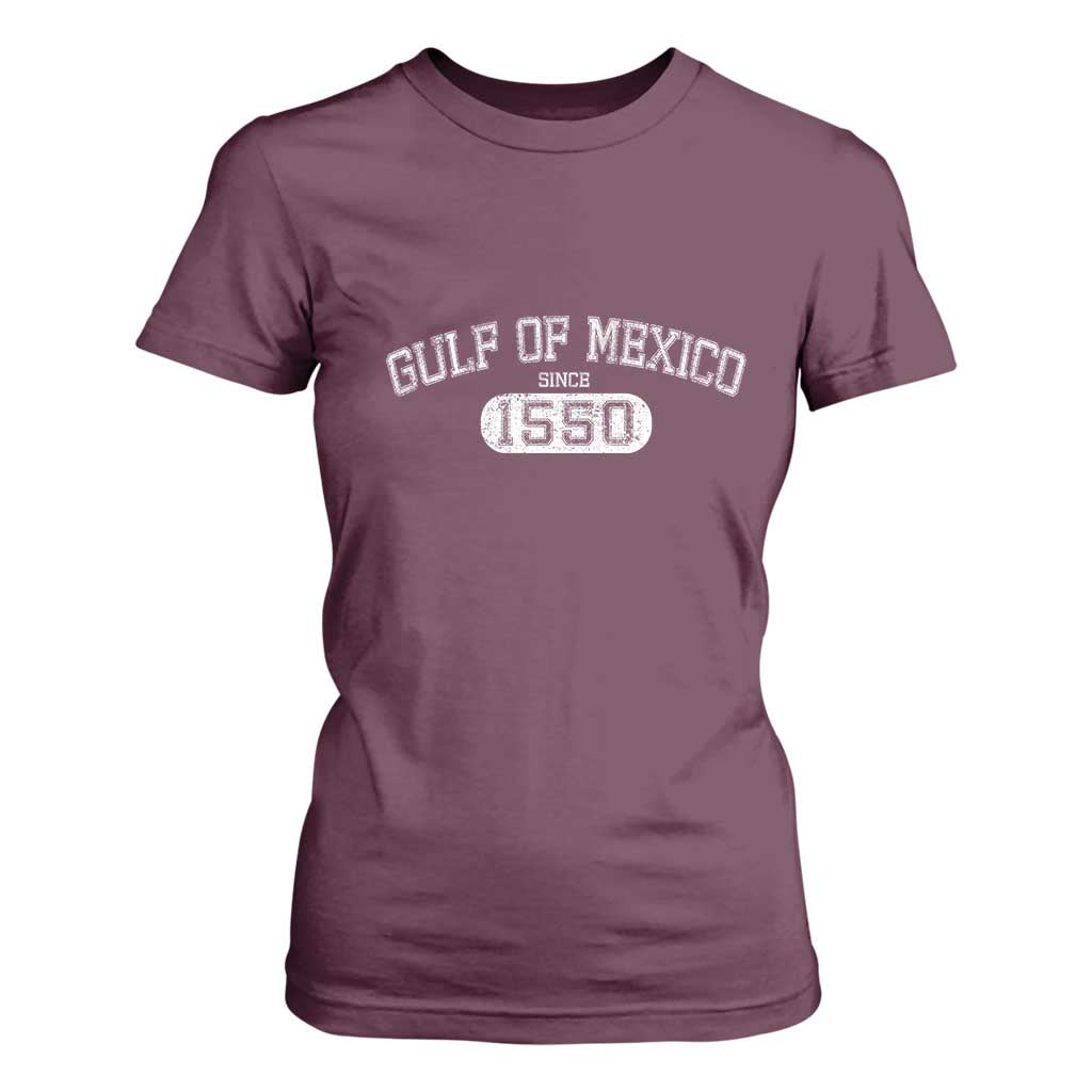 Retro Gulf of Mexico T Shirt For Women Est 1550 Mexican Flag TS02 Maroon Print Your Wear