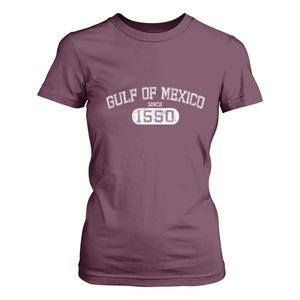 Retro Gulf of Mexico T Shirt For Women Est 1550 Mexican Flag TS02 Maroon Print Your Wear