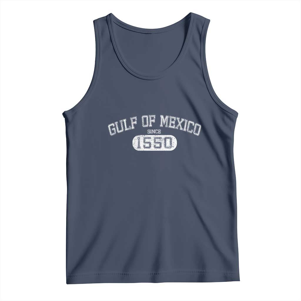 Retro Gulf of Mexico Tank Top Est 1550 Mexican Flag TS02 Navy Print Your Wear