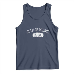 Retro Gulf of Mexico Tank Top Est 1550 Mexican Flag TS02 Navy Print Your Wear