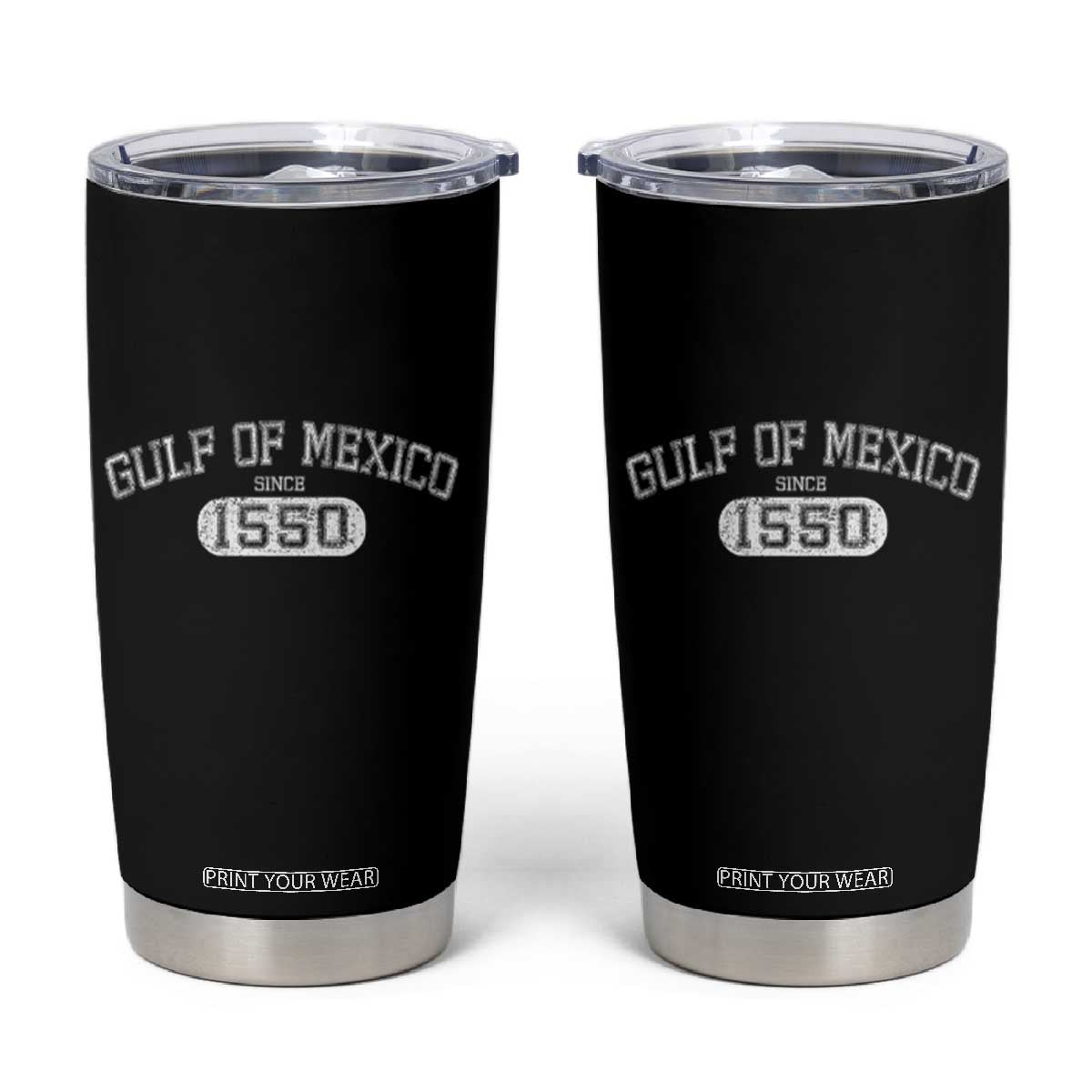 Retro Gulf of Mexico Tumbler Cup Est 1550 Mexican Flag TS02 Black Print Your Wear