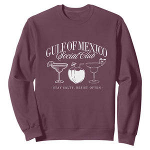 Retro Gulf of Mexico Social Club Sweatshirt Progressive Liberal TS02 Maroon Print Your Wear