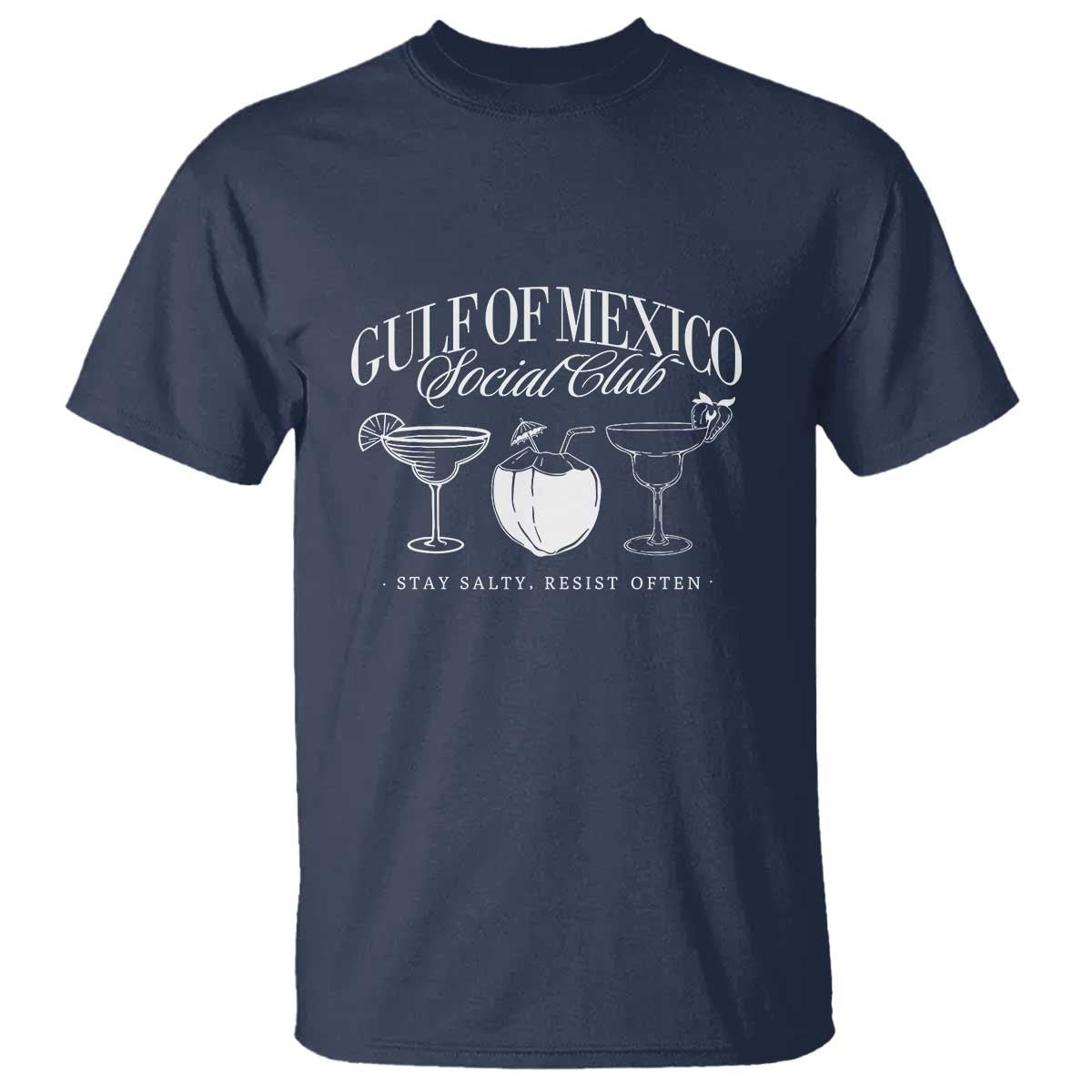 Retro Gulf of Mexico Social Club T Shirt Progressive Liberal TS02 Navy Print Your Wear