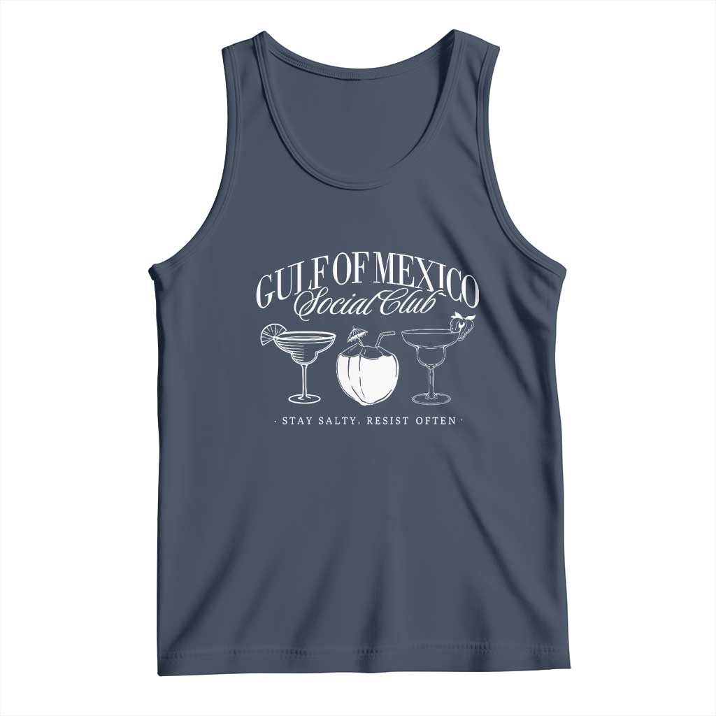 Retro Gulf of Mexico Social Club Tank Top Progressive Liberal TS02 Navy Print Your Wear