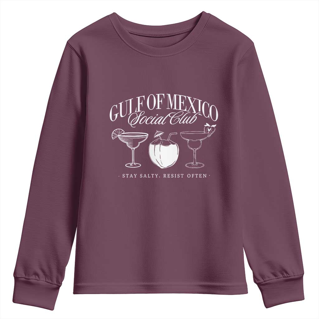 Retro Gulf of Mexico Social Club Youth Sweatshirt Progressive Liberal TS02 Maroon Print Your Wear