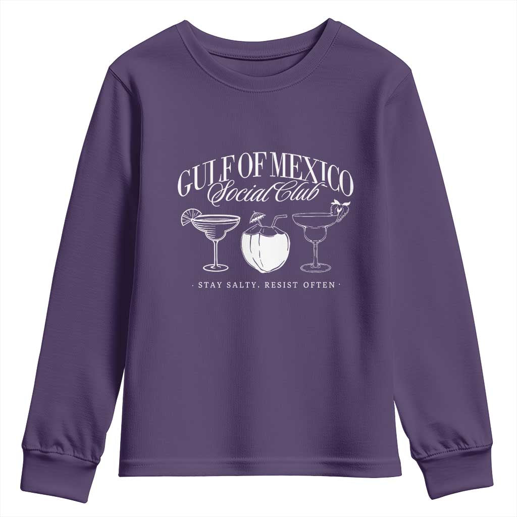 Retro Gulf of Mexico Social Club Youth Sweatshirt Progressive Liberal TS02 Purple Print Your Wear