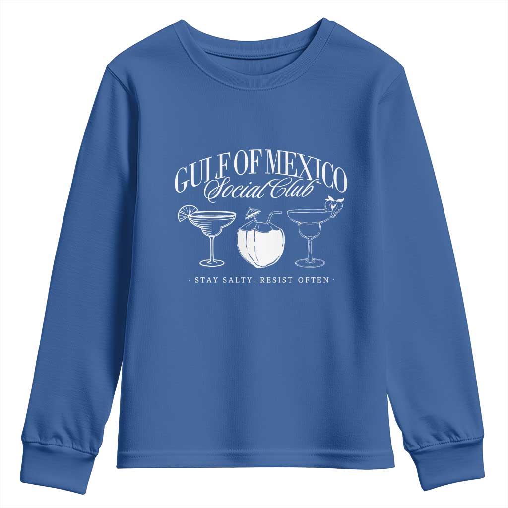 Retro Gulf of Mexico Social Club Youth Sweatshirt Progressive Liberal TS02 Royal Blue Print Your Wear