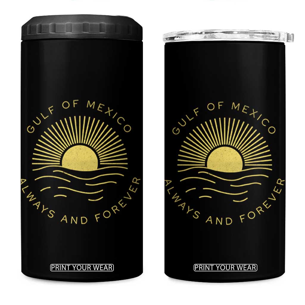 Gulf of Mexico 4 in 1 Can Cooler Tumbler Always & Forever Vintage Sunset Political TS02 One Size: 16 oz Black Print Your Wear