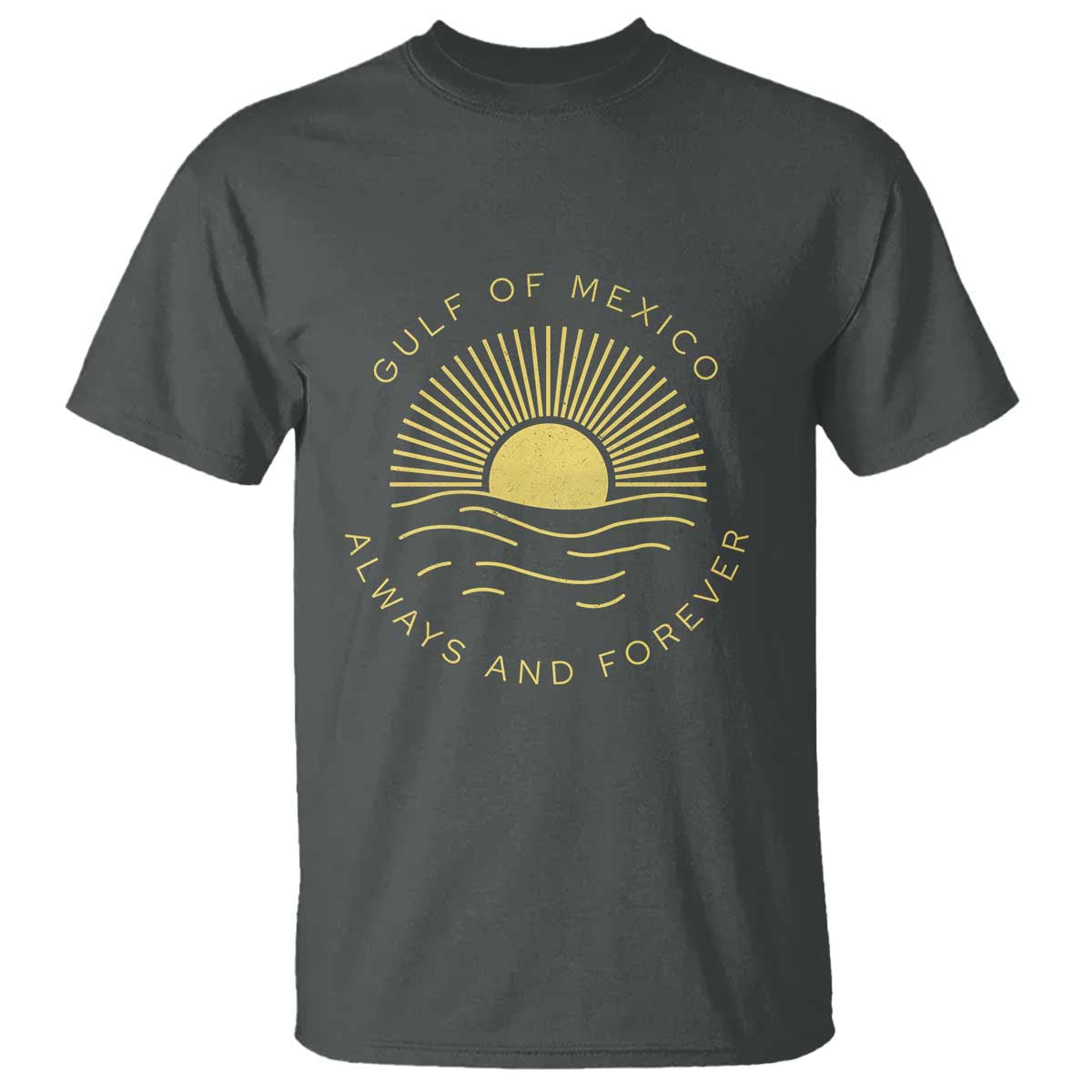 Gulf of Mexico T Shirt Always & Forever Vintage Sunset Political TS02 Dark Heather Print Your Wear